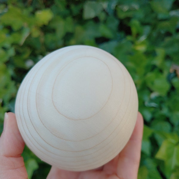 Big wooden ball 75 mm diameter, Raw ball, Large wooden bead, Wooden Doll head