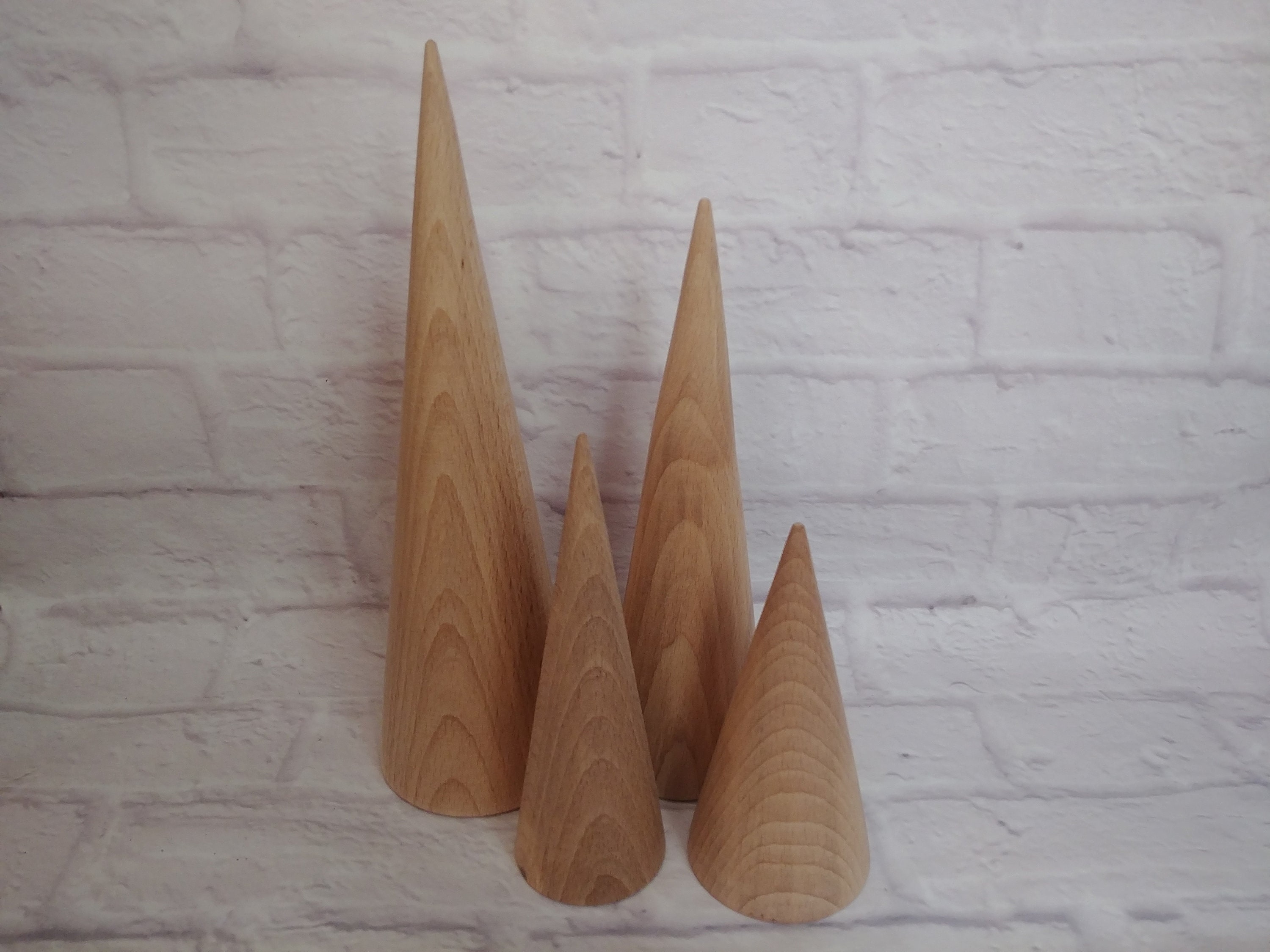 Big Wooden Cones set of 4 Large wood cone Eco friendly Wooden Etsy