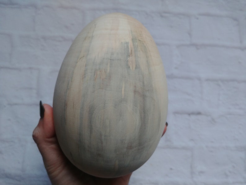 Large Wooden Eggs Easter Unfinished Wood Egg Unpaited Easter Etsy