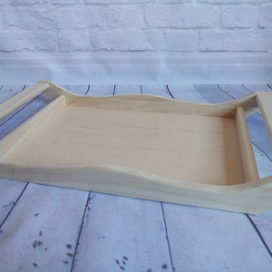Unfinished Wooden Tray Untreated Ottoman Tray Eco Friendly gift Breakfast Tray Decoupage Wood Serving Tray Rustic Coffee Table Tray Tea Tray