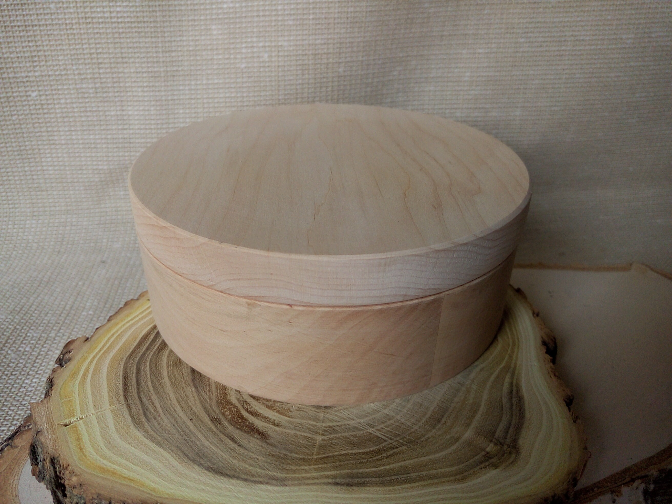 140 mm Unfinished Round Wooden Box with cover natural eco Etsy