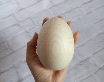 4 inch Big wooden eggs easter, Unfinished large wood egg for crafts, Unpaited easter eggs, Eco friendly easter eggs decor