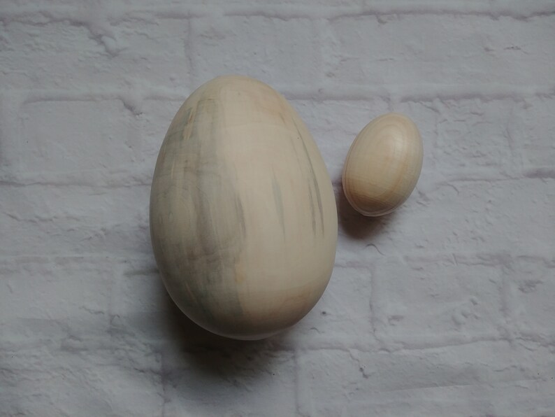 Large Wooden Eggs Easter Unfinished Wood Egg Unpaited Easter Etsy
