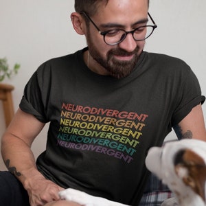 Neurodiversity T-Shirt - Neurodivergent - Rainbow Words - Autism - ADHD - Unisex T Shirt