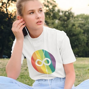 Neurodiversity Shirt - Infinity Rainbow Circle - Neurodivergent - Autism - ADHD - Unisex T Shirt