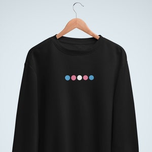 Felpa Transgender - Trans Pride - Bandiera Transgender - Stampa a Pois sul Petto - Pullover Unisex