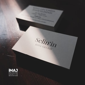 Henna uitnodigingskaart / Kina Gecesi Davetiyesi / Henna kaart / Kına Kartı "Selin" met minimalistisch design