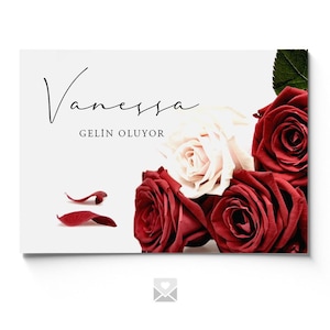 Henna uitnodigingskaart / Kina Gecesi Davetiyesi / Henna kaart / Kına Kartı "Vanessa"