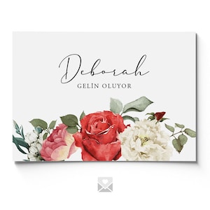 Cartão de convite para noite de Henna / Kina Davetiyesi / Cartão de Henna / Kina Karti "Deborah"