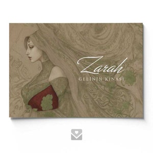 Tarjeta de invitación de henna / Kina Gecesi Davetiyesi / Tarjeta de henna / Kına Kartı "Zarah" con novia en belleza atemporal