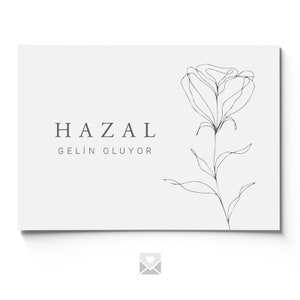 Henna uitnodigingskaart / Kina Gecesi Davetiyesi / Henna kaart / Kına Kartı "Hazal"
