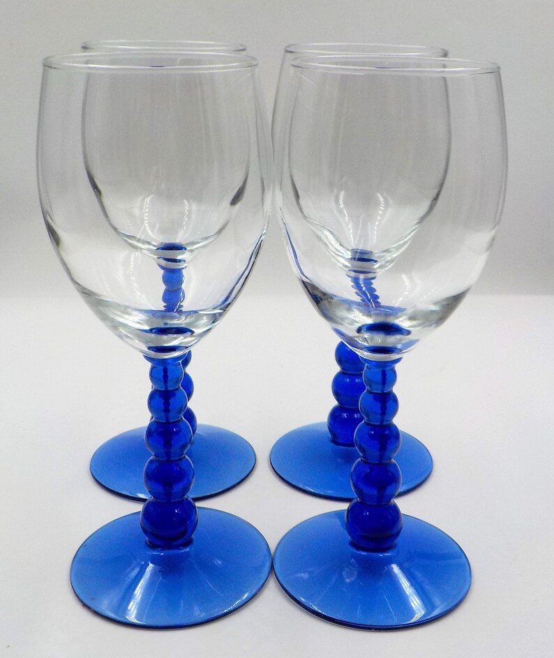 4 Red Wine Glasses Libbey Glassware Water Goblets Etsy