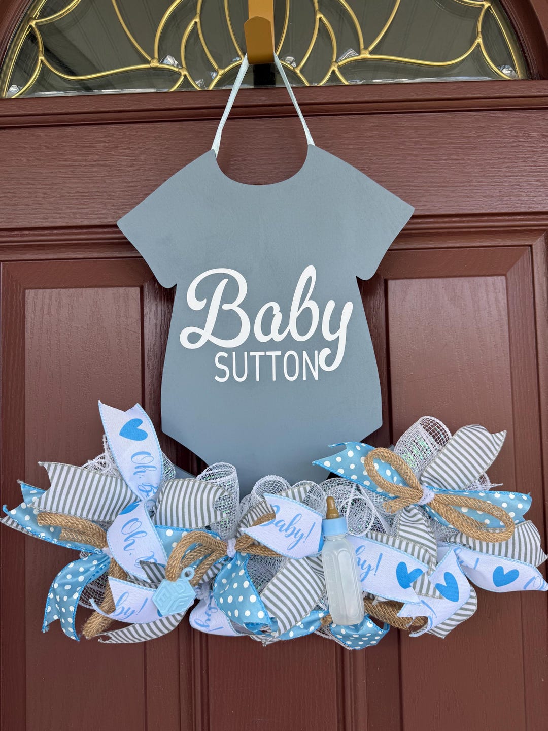 Custom Baby Announcement Sign, Personalized Hospital Door Hanger, Baby ...