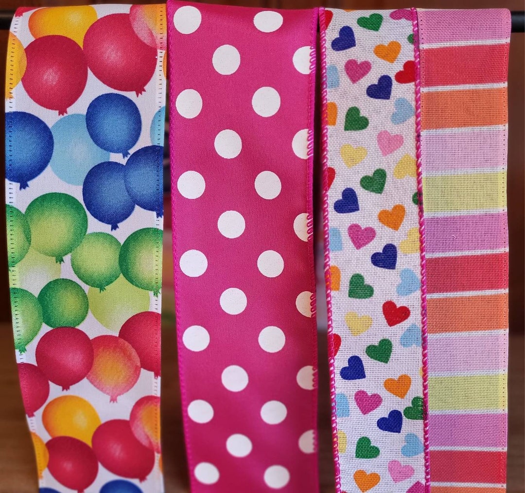 Wired Ribbon for Wreaths, Birthday Wreath Kit, Ribbon Set, Wreath