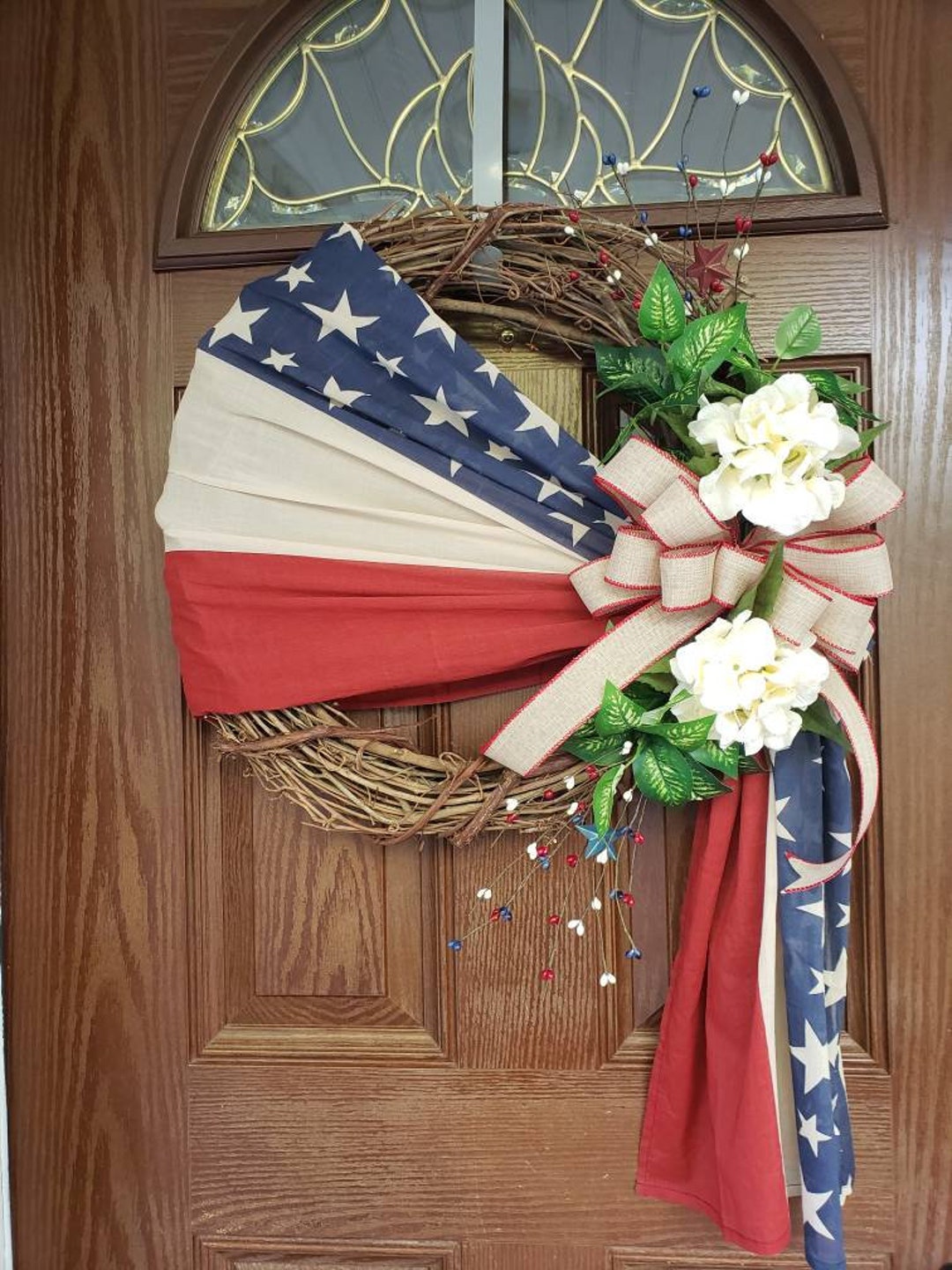 Flag Wreath, Patriotic Wreath, 4th of July Wreath, American Flag Wreath ...