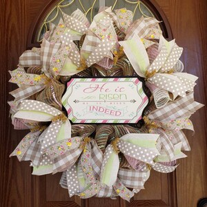 Easter wreath for front door, He is Risen wreath, Easter Door Decoration, Religious wreath, Spring wreath, Easter Decoration, Lent wreath