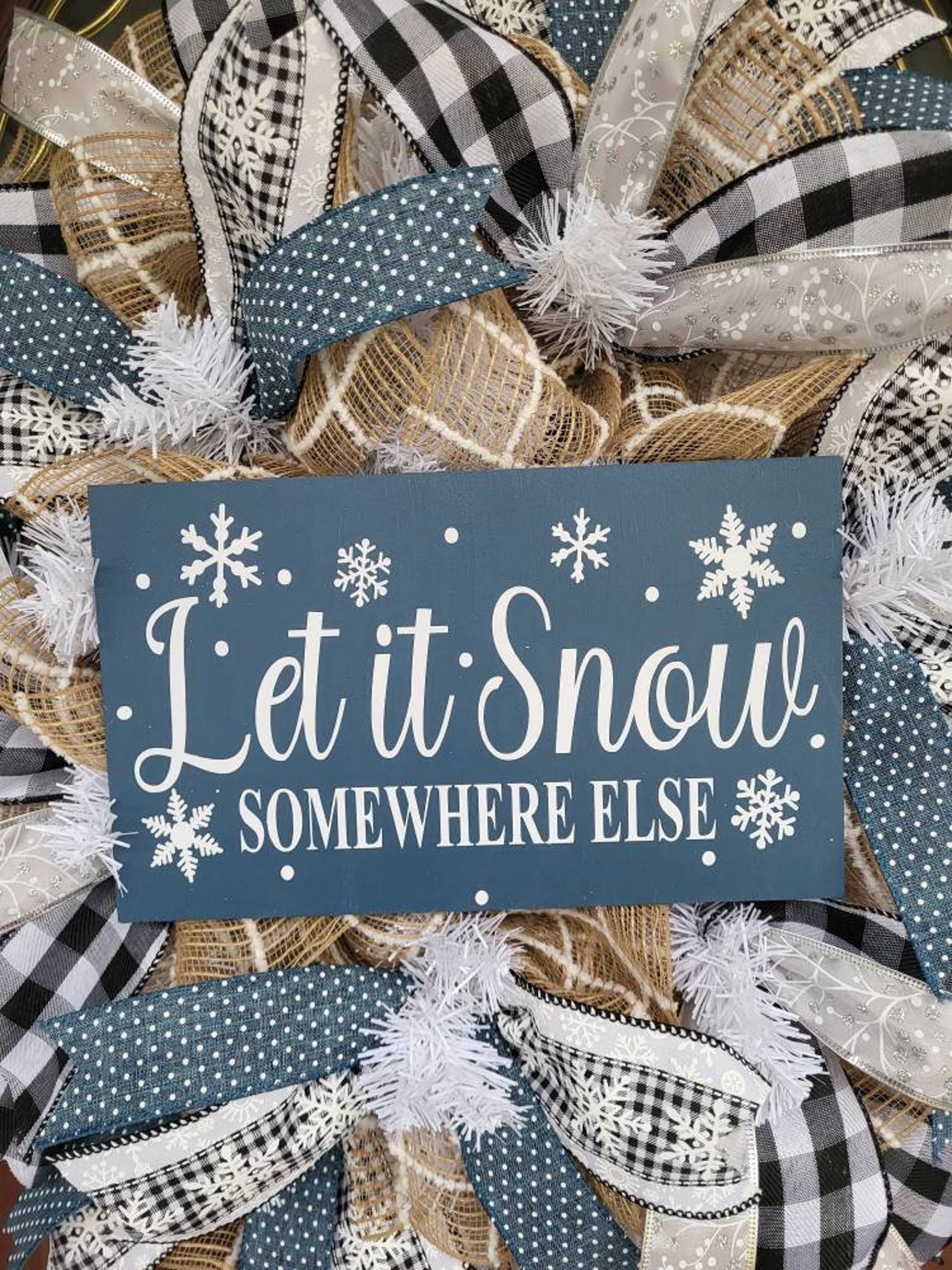 Winter Wreath, Let It Snow Wreath, Black and Silver Wreath, All Winter