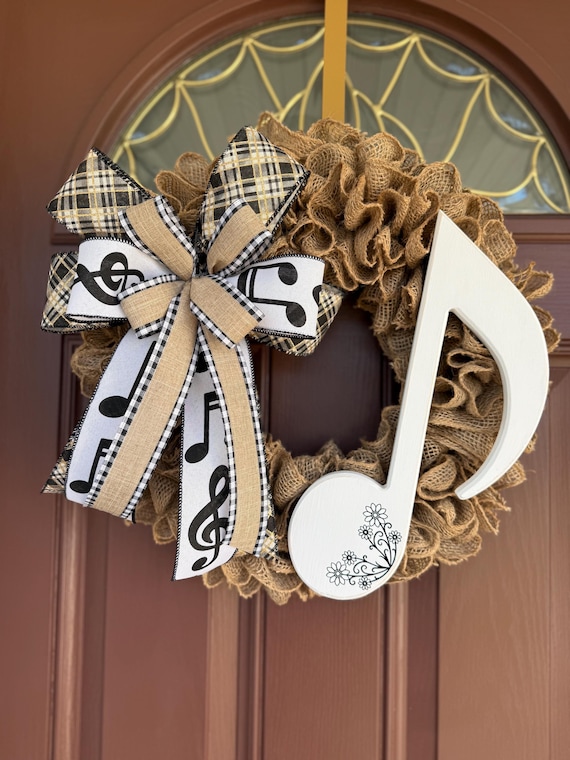 Music Wreath, Music Teacher Gift, Music Door Sign, Music Classroom