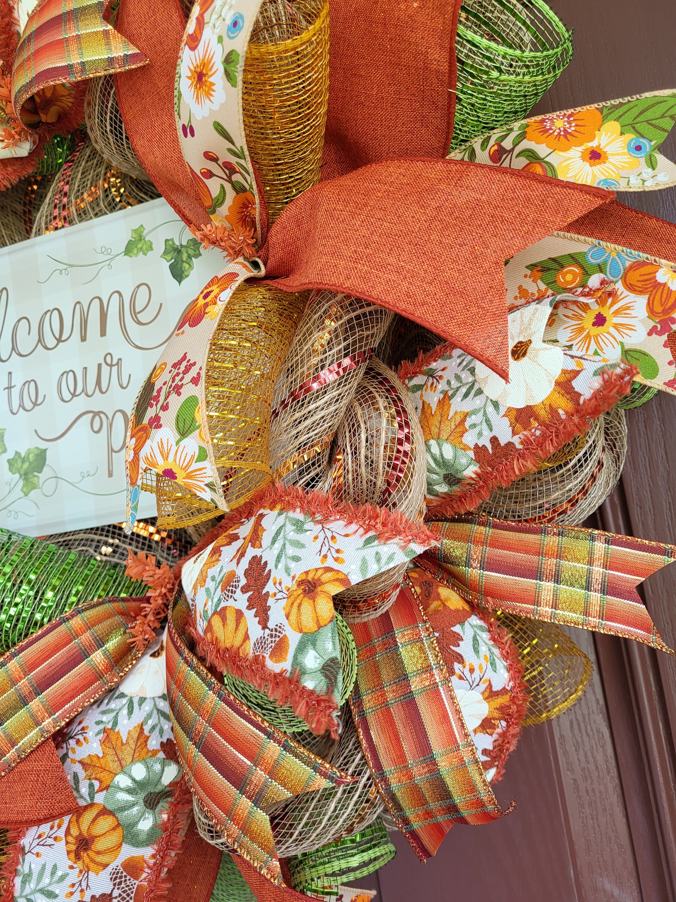 Fall Wreath for Front Door, Fall Door Hanger, Large Fall Wreath ...