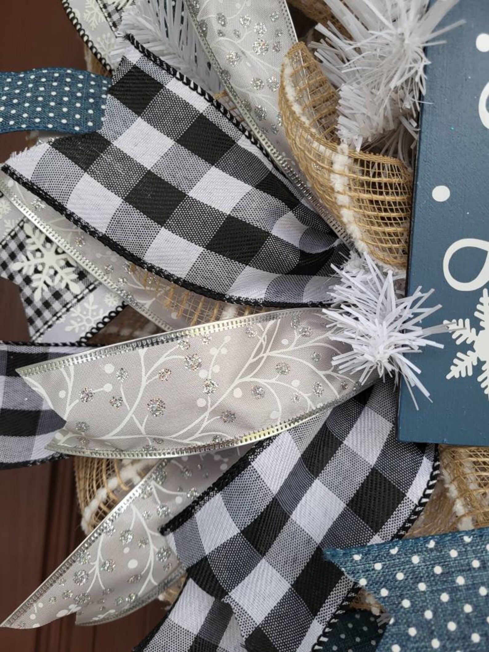 Winter Wreath, Let It Snow Wreath, Black and Silver Wreath, All Winter