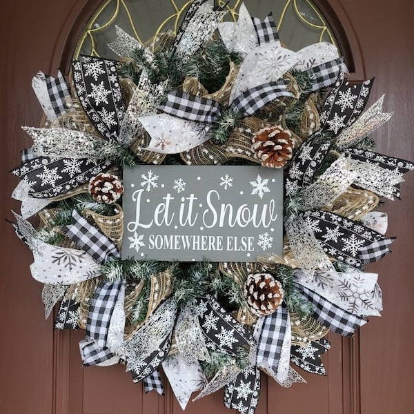 Winter Wreaths for Front Door Not Christmas - Etsy