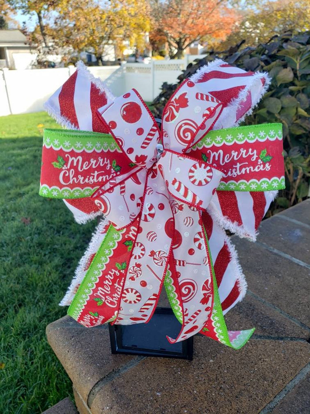 Christmas Bow, Wreath Bow, Christmas Decor, Christmas Lantern Bow
