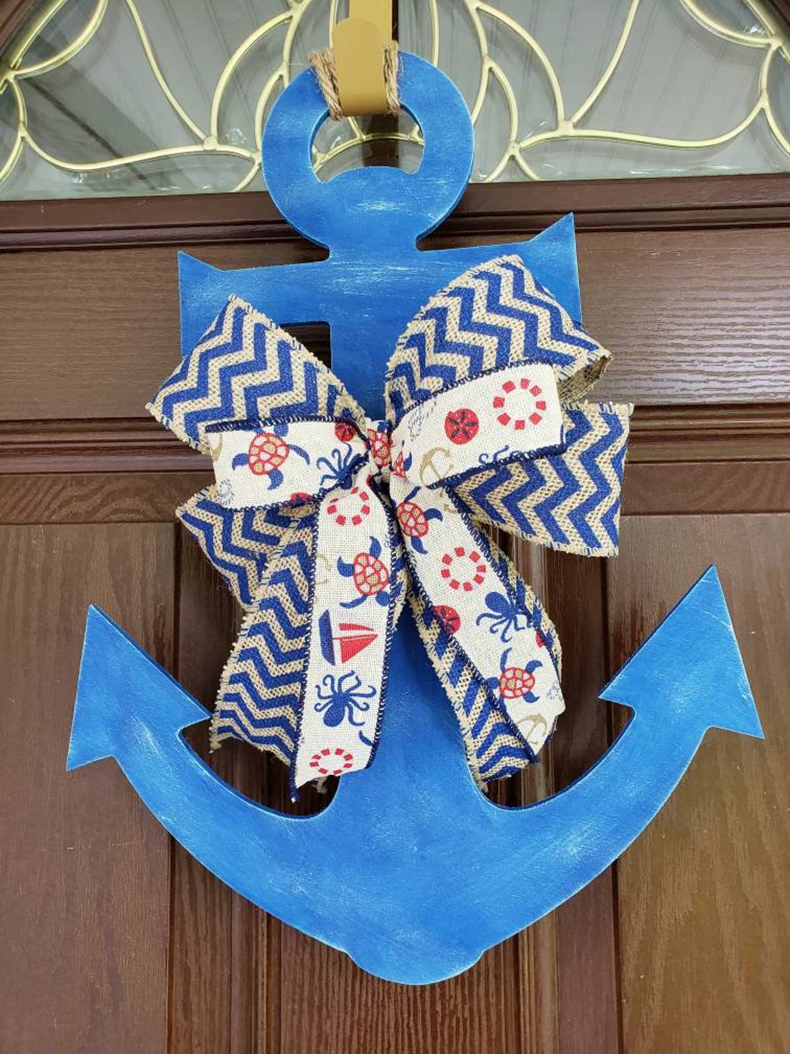 Anchor Door Hanger Nautical Door Hanger Nautical Wreath Etsy
