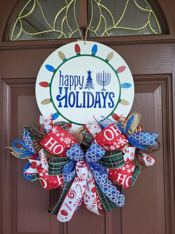 Chrismukkah, Christmas Hanukkah Wreath, Hanukkah Christmas Decor