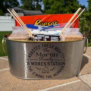 S'mores caddy, Smores basket, S'mores kit, S'mores Station, S'mores Bar, Summer Gift, Camping Decor, S'mores Bucket, Family Gift Basket