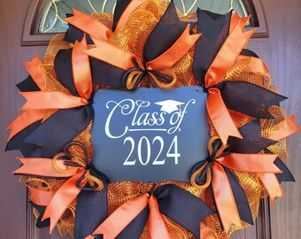 Graduation wreath, Graduation decorations 2024, Graduation party decor, Graduation Door Hanger, Graduation Door Sign, Class of 2024 Wreath