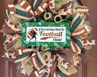 Football wreath, Fall football wreath, Football season, Football mom, Sports wreath, Football gift, Coach gift, Front door wreath