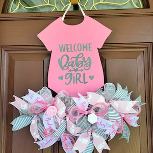Baby girl door hanger, Baby Hospital door hanger, Baby shower decoration, Nursery decor, Baby girl gift, Girl Hospital Door Sign