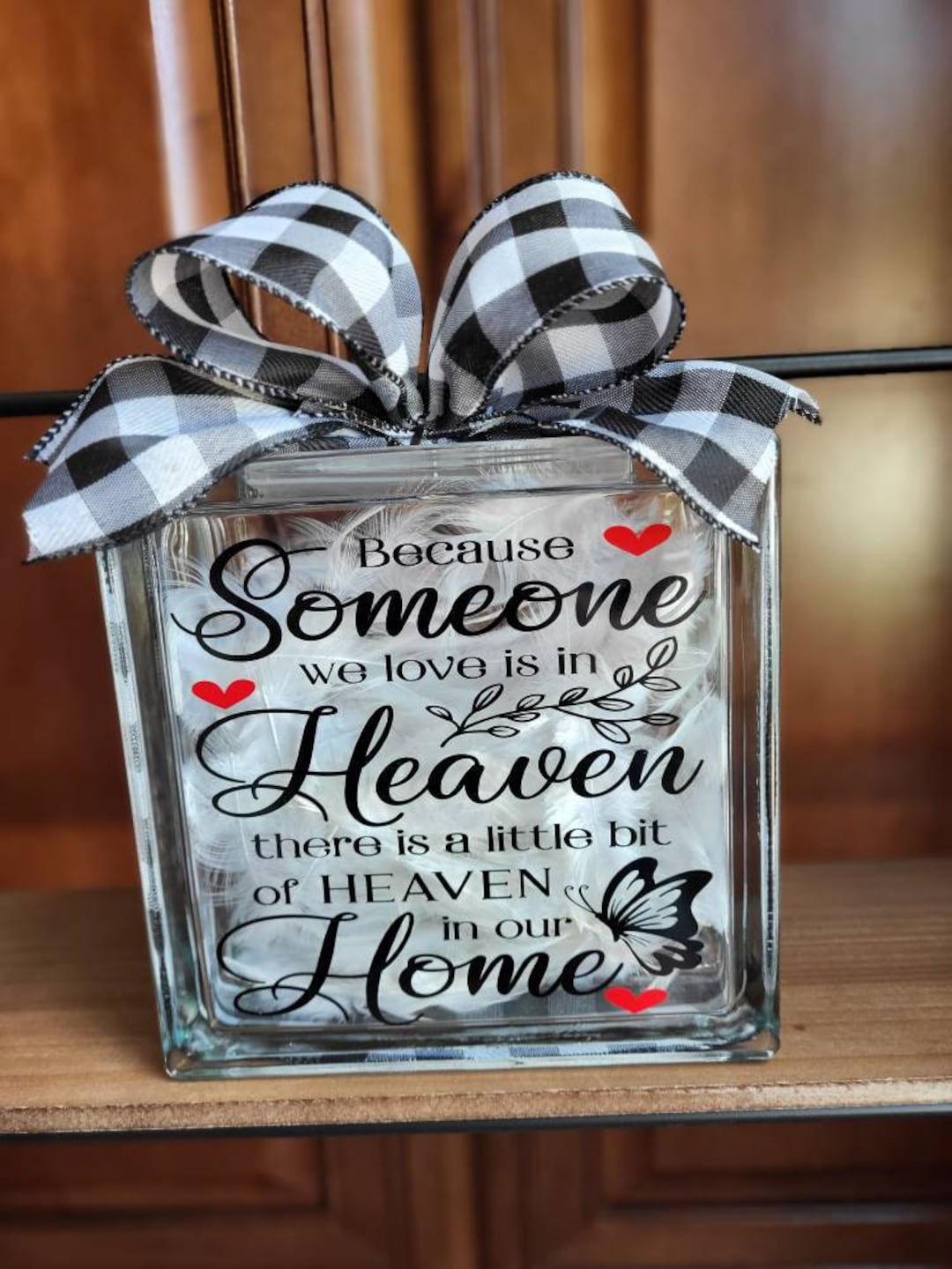 Memorial Gift, Memorial Glass Block, Because Someone We Love is in