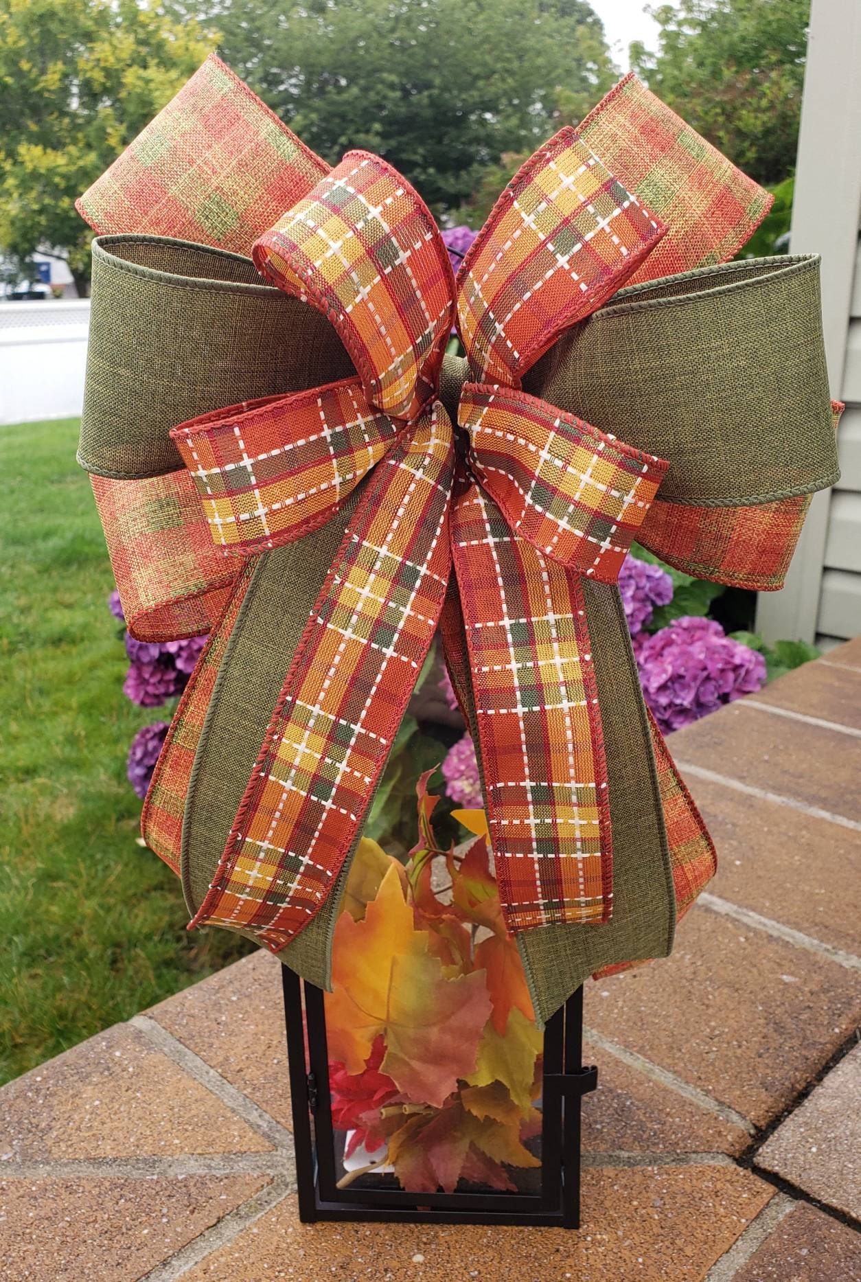 Fall bow for wreaths, Fall Wreath bow, Fall decor, Autumn home decor, Fall lantern bow, Fall decoration, Thanksgiving bow, Topiary Bow, Gift