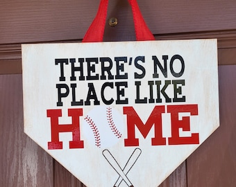 Baseball Door Sign, Home Plate Hanging Sign, Mother’s Day gift for baseball mom, There’s No Place Like Home, Baseball Door Decor, Gift Idea