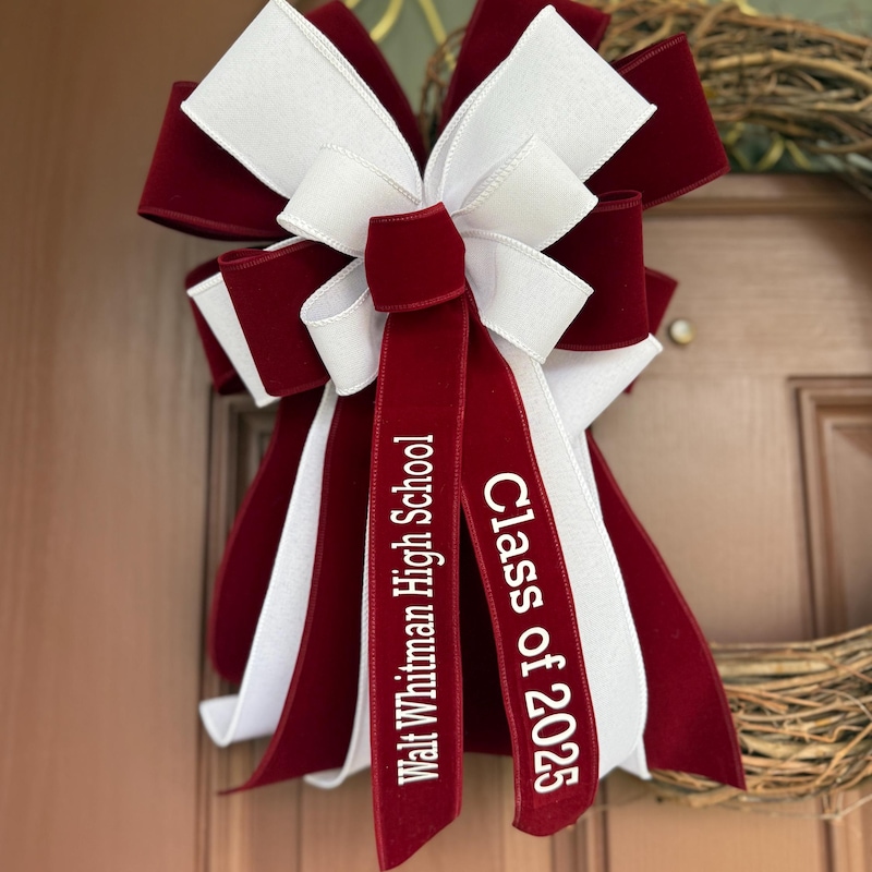 💖Buy 2 Free Shipping💖Graduation Wreath Bow, Class of 2025 Bow, Custom Graduation Bow, Senior Bow, College Bed Party, Graduation Decoration, Gift Bow, Commitment