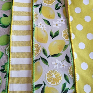 2.5 inch Ribbon for Wreaths, DIY Wreath Kit, Summer Wreath Kit, Spring Wreath Kit, Wired Ribbon for Wreath, Ribbon by Yard, Wreath Supplies