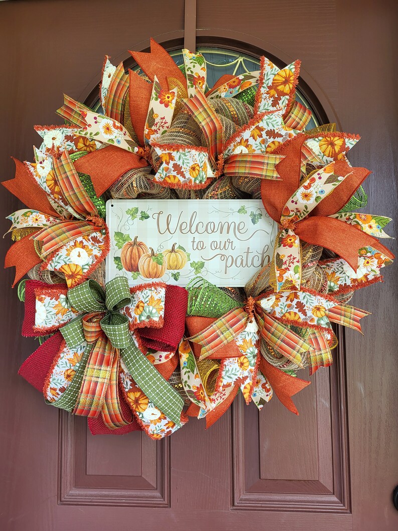 Fall Wreath for Front Door, Fall Door Hanger, Large Fall Wreath ...