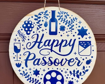 Passover Decor, Passover Decoration, Happy Passover Sign, Passover Door Hanger, Passover gift, Passover Wreath, Wall Sign, Passover Sign
