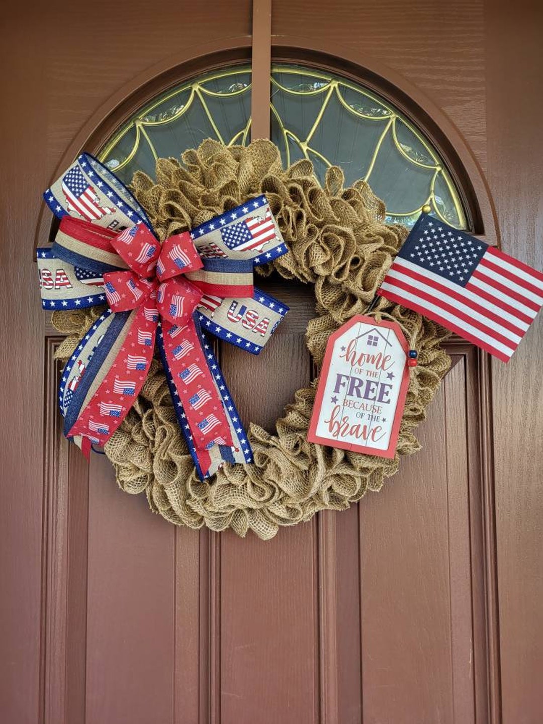 Patriotic Wreath, Flag Wreath, Wreath for Front Door, Summer Wreath ...