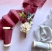 Flower Boutonnières, Burgundy and White Button Hole, Grooms Rustic Boutonnières 