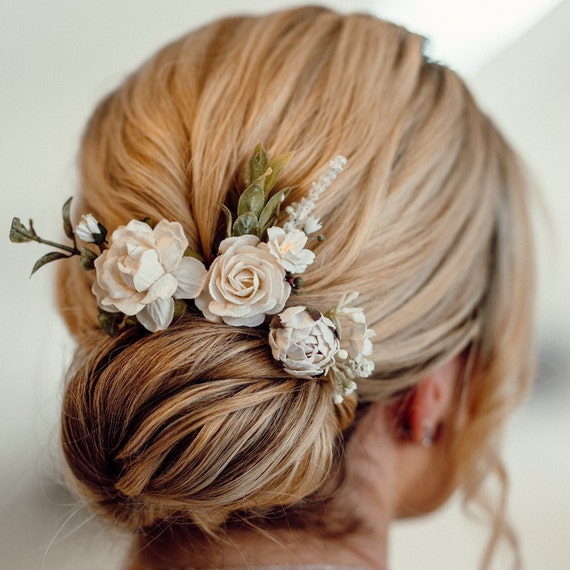 Lot de 4 epingles a cheveux fleur blanche epingles a cheveux mariage accessoires pour cheveux de mariee epingles a cheveux mariee fleur blanche Etsy France