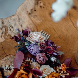 Mauve, Blush and Pink Hair Comb, Bridal Hair Piece, Floral Hair Comb