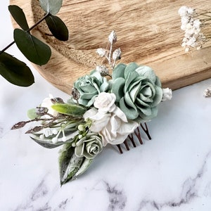 Sage Green Hair Comb, Green Bridal Hair Piece, Sage Hair Accessories