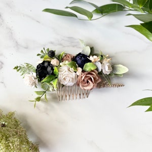 Flower Hair Comb, Bridal Hair Comb, Decorative Hair Comb, Dusty Rose Hair Comb