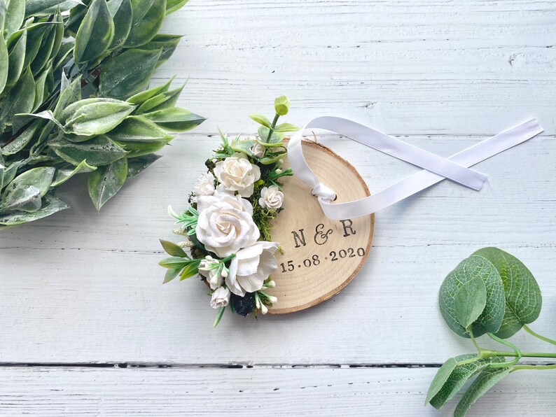Wooden Wedding Ring Holder Flower Wedding Ring Pillow - Etsy
