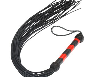 Weaving Leather Handle Tassel Whip Riding Flirting Foreplay Flogger BDSM Toy