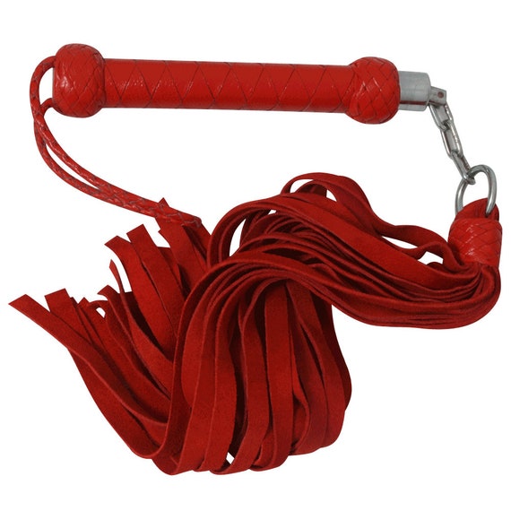 Genuine Cat-O-Nine Tails Suede Leather Flogger Red /& Black Whip