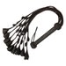 BDSM Leather Flogger 9 Braided Falls & Black Rose, Heavy Duty Cat-o-nine Tails Flogger, Thuddy Flogger 