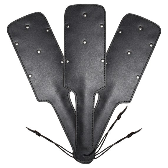 Real Cow Hide Leather Belting Leather Hard Paddle with Steel Studs for Spanking 